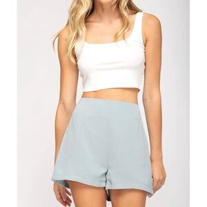 She + Sky Woven Seafoam High Waist Shorts